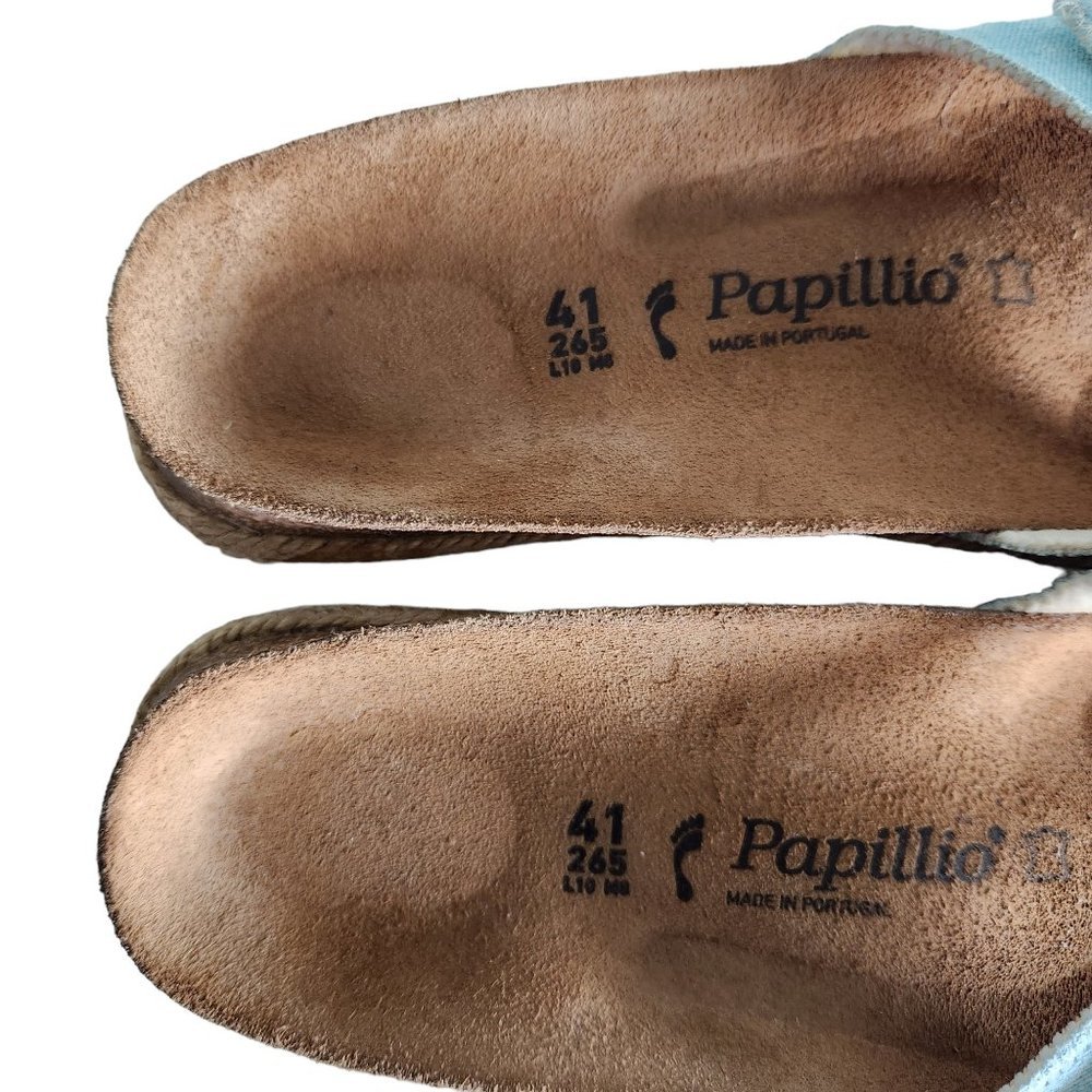 Birkenstock Papadillo Shoes Women's 10 Men's 8 Narrow Blue Madrid Slides Nubuck - Picture 6 of 11